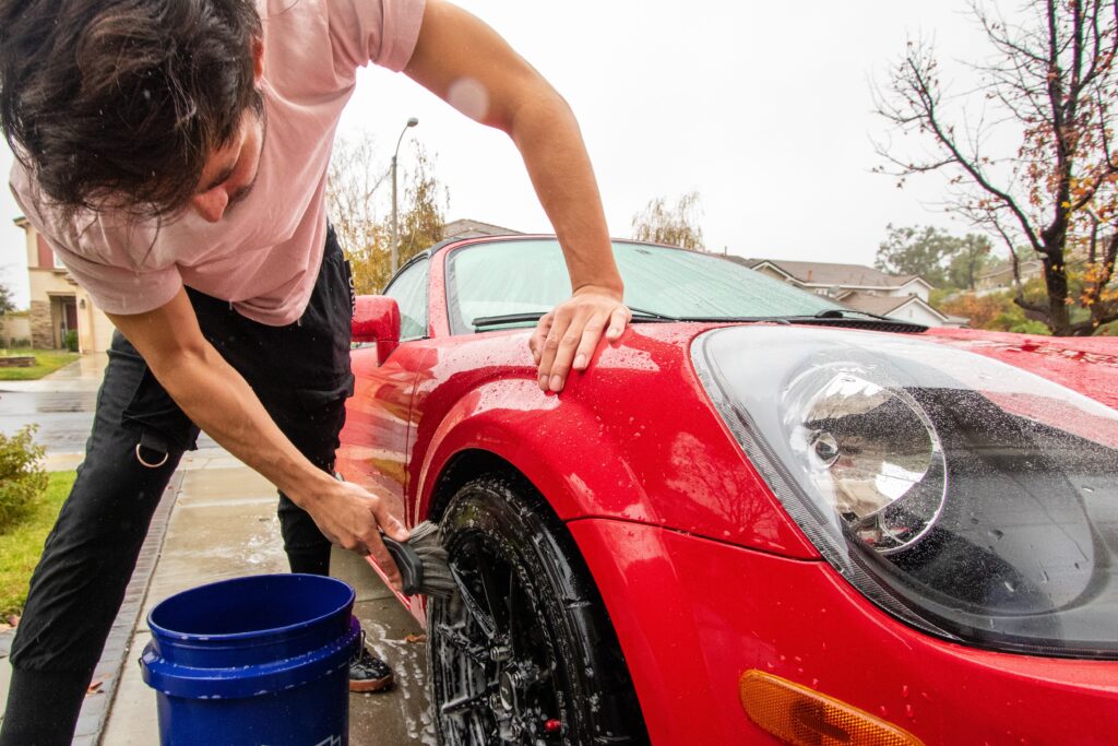 Using-a-Tire-Brush